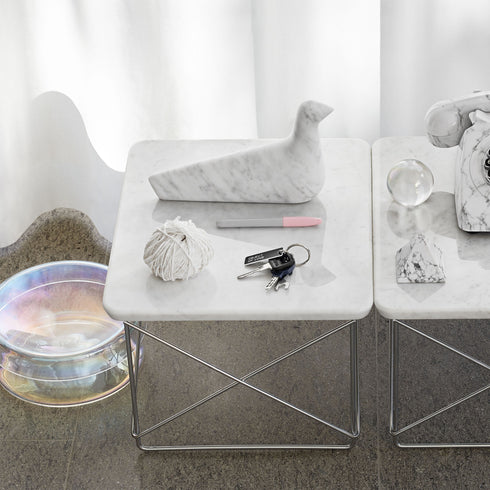 LTR Side Table / Marble / Chrome Base